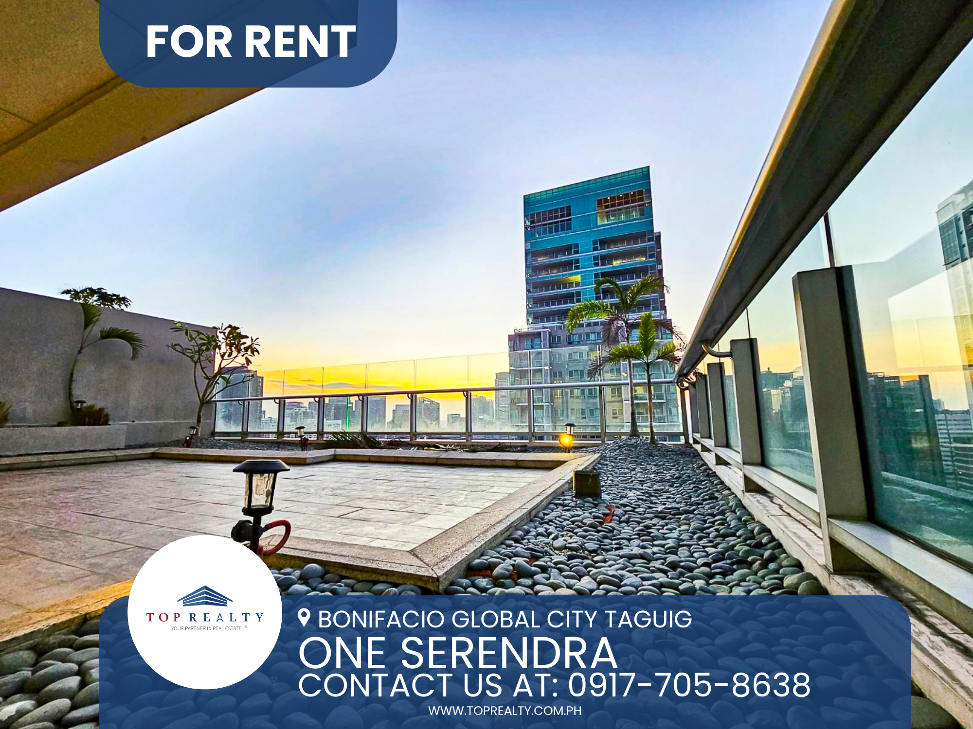 Rare Garden Unit, 3 Bedroom 3BR Condo for Rent in BGC, Taguig City at One Serendra