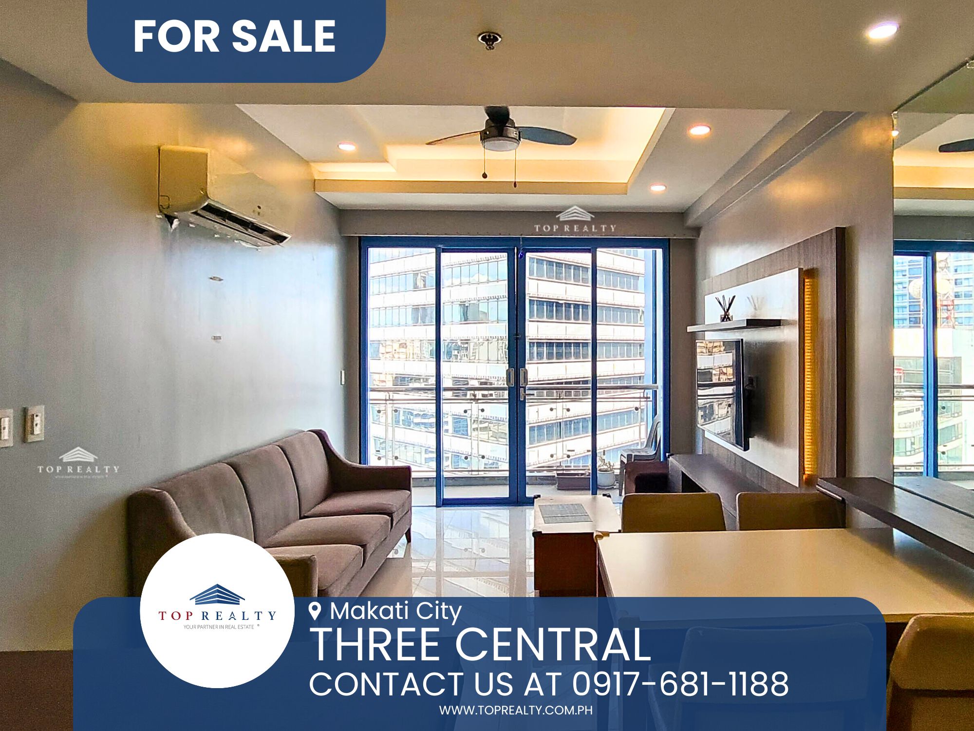 Condo for Sale in Makati City, Three Central 2BR Fully furnished
