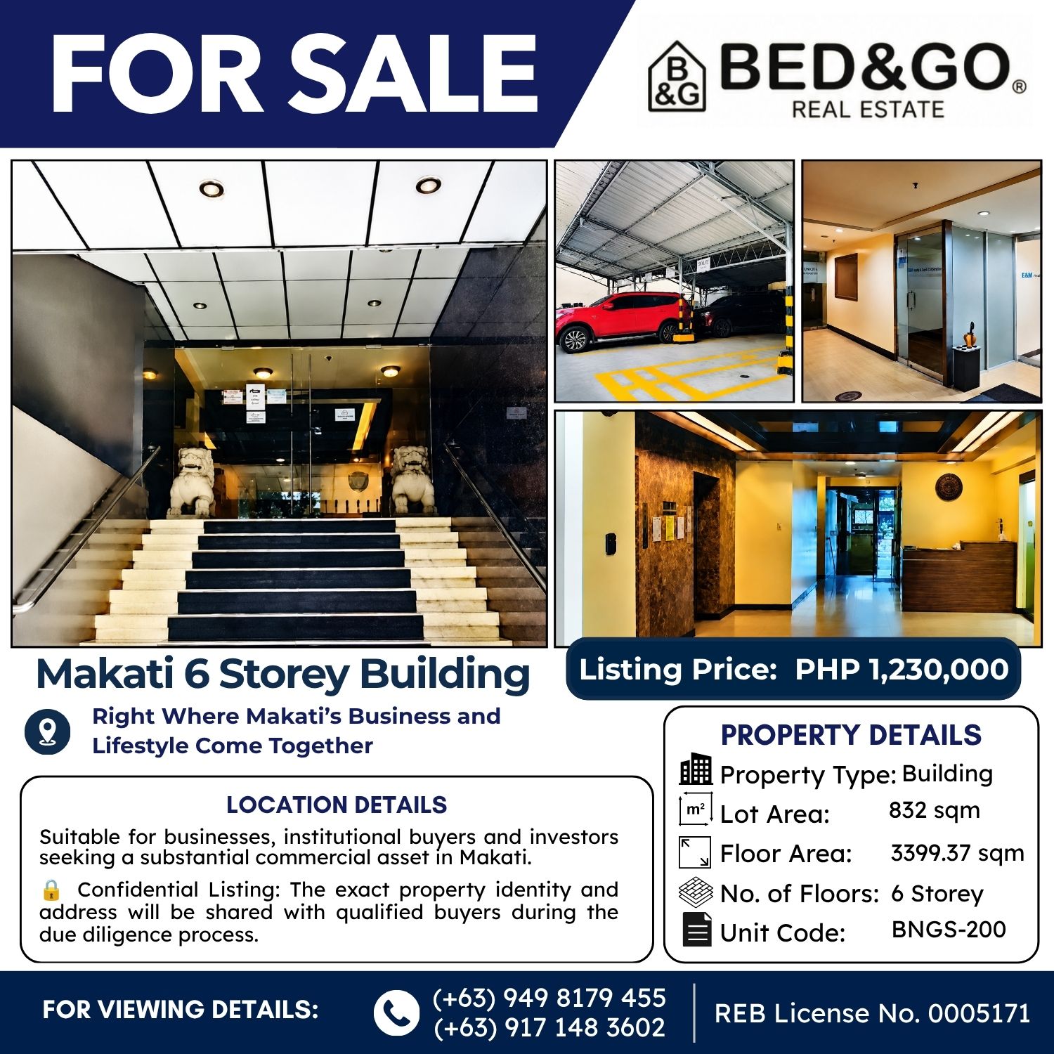 Entire Commercial Building for Sale in Makati – Confidential